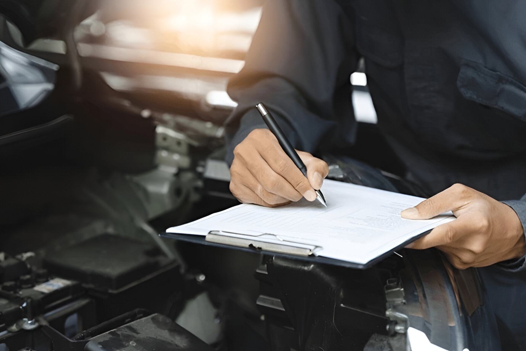 Mechanic performing a full car service checklist at a Brookvale workshop
