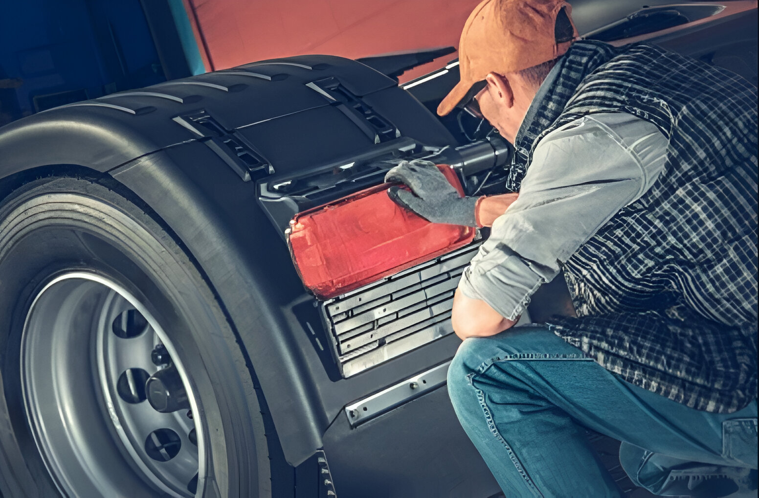 Heavy vehicle undergoing HVAIS inspection at a Sydney workshop