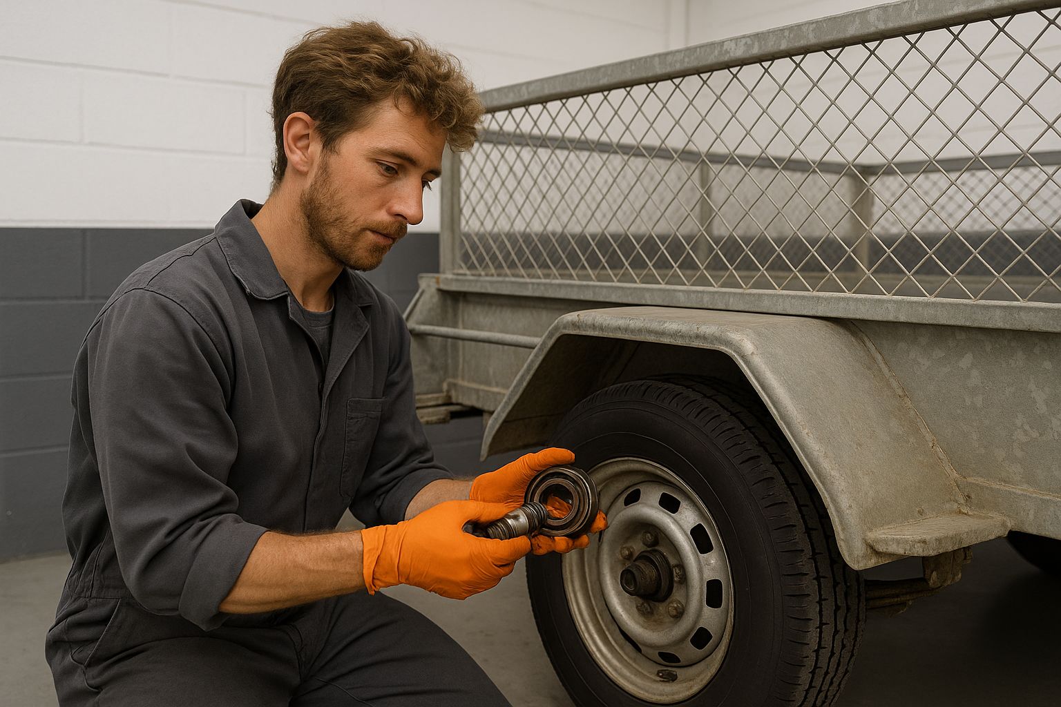 - Warringah Brake & Clutch Centre – Clutches, Brakes, Rotors Mechanic repacking a trailer bearing during servicing in Sydney