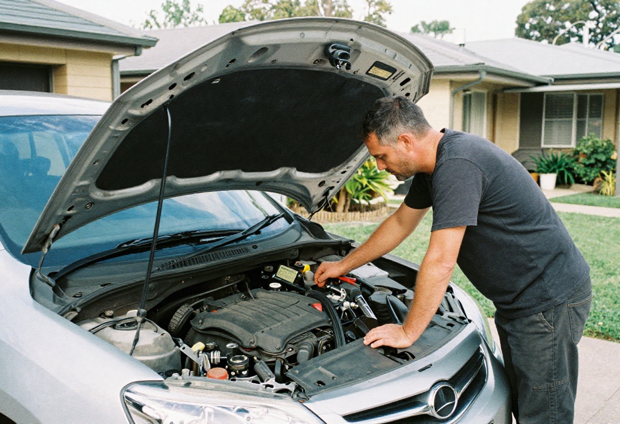 DIY car maintenance being performed by a Sydney vehicle owner
