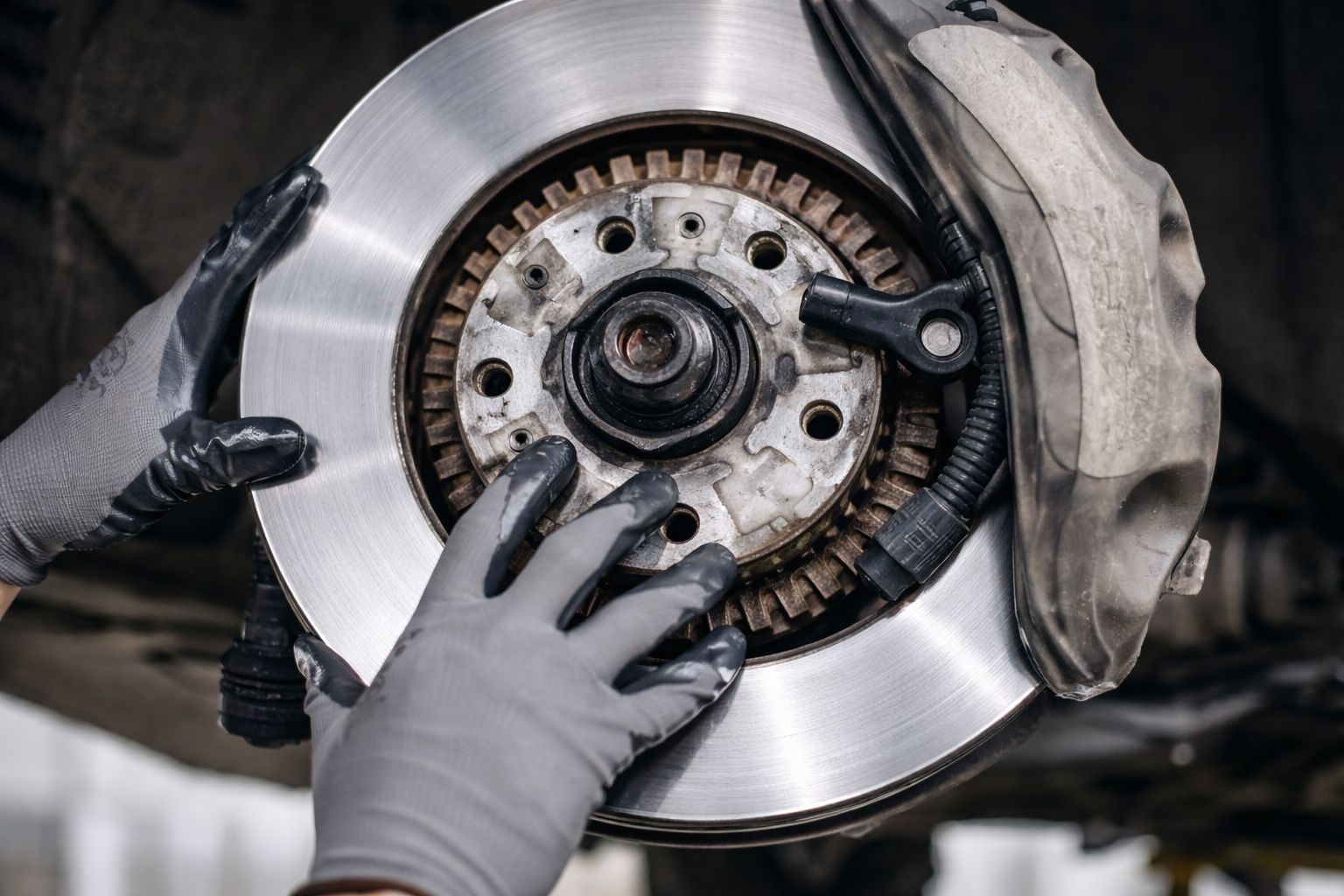 ABS brakes system components inside a modern vehicle