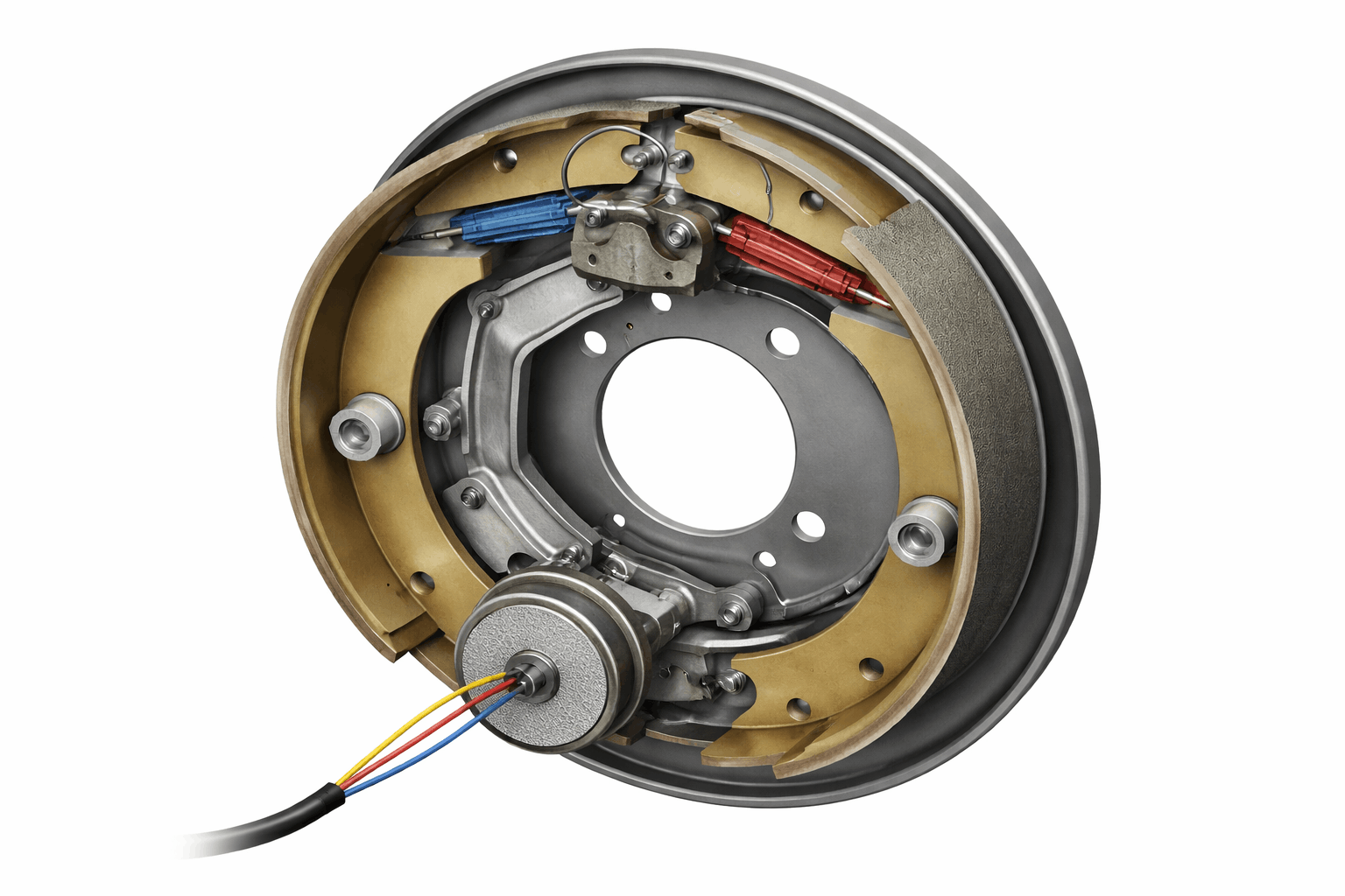 Diagram showing how electric trailer brakes work