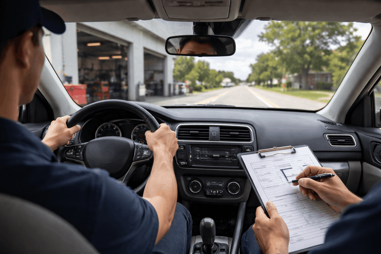 Test drive after brake repair to confirm smooth braking